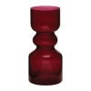 Red Ribbed Glass Vase (Set of 2)