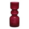 Red Ribbed Glass Vase (Set of 2)