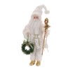 Santa Figurine with Wreath and Staff