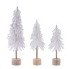 Flocked Pine Tree Tabletop D cor (Set of 3)