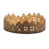 Cut Metal Village Candle Holder 9.75"D