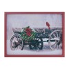 Framed Cardinal and Christmas Wagon Wall Art 15.5"L