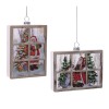 Glass Santa Window Ornament Set of 6