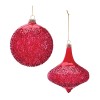 Beaded Glass Ball and Finial Ornament (Set of 4)