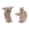 Woodland Squirrel Resin Bird Feeder Set (Set of 2)