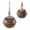 Iron and Jute Bell Ornament Set of 8 3" & 4"D