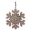 Wooden Snowflake Ornament Set of 6 5.5"H