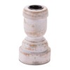 White Washed Wood Taper Candle Holder (Set of 2)