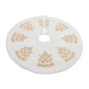 Metallic Leaf Christmas Tree Skirt 48"D