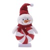 Peppermint Snowman Figurines with Knit Hat (Set of 2)