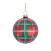 Glass Plaid Ball Ornaments (Set of 6)