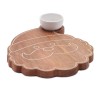 Santa Wood Platter with Ceramic Dip Bowl 12"L