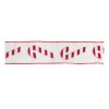 Candy Cane Wired Cotton Ribbon 4" x 5 Yds.