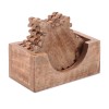Wood Snowflake Coasters with Holder (Set of 5)