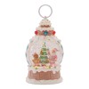 LED Santa & Gingerbread Tree Snow Globe 10"H