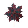 Plaid Poinsettia Stem (Set of 2)