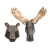 Geometric Bear and Moose Wall Mounts (Set of 2)