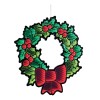 Hanging Holly Wreath with Bow Ekkolight 24"H