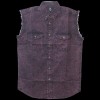 Mens Cutoffs Burgundy Acid Wash Shirt