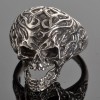 Stainless Steel Men\'s Tribal Tattoo Skull Ring