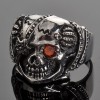 Stainless Steel Men\'s Eye Patch Skull Ring