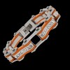 Two Tone Silver and Orange with White Crystal Centers