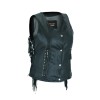 Ladies Premium Black Vest with Fringes and Rivets