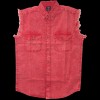 Mens Cutoffs Red Acid Wash Shirt