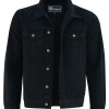 Men\'s Black Heavy Duty Denim Button Front Jacket