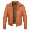 s\' Men\'s Austin Brown Motorcycle Trucker Leather Jacket