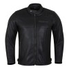 Vance Leathers\' Men\'s Commuter Cafe Racer Motorcycle Leather Jacket with Armor