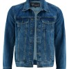 Men\'s Blue Heavy Duty Denim Button Front Jacket
