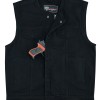 Men\'s Black Denim Collarless Vest