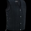 Men\'s Black VNeck Denim Vest for Motorcycle Riders