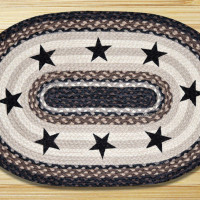 Earth Rugs Oval Shaped Patch- Black Stars