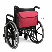 Walker Wheelchair Storage Bag Organizer Multiple Pockets Bottle Holder Quilted - Red