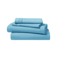 Light Blue Bed Sheets Set Full Queen King Size Deep Pocket 4 Piece Set