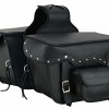 Vance Studded Motorcycle Saddlebags Durable PVC Water-Resistant, Universal Fit for Honda, Yamaha, Kawasaki, Indian, Harley
