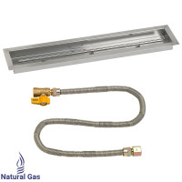 American Fireglass 36 x 6 in. Linear Drop-In Pan with Match Light Kit - Natural Gas