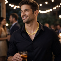 Cuban Link Chain for Men Gold Plated - 10mm wide - 26" long - Gift Boxed