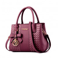 Burgundy Leather Handbag  with Shoulder Strap Stylish & Functional 6 Pockets