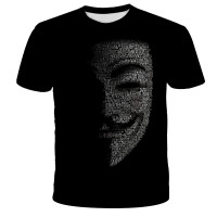 Stylish Black Anonymous Mask men's Graphic T-Shirt