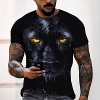 Black panther print men's Graphic Black T-Shirt