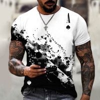 Men's Graphic Print T-Shirt Ace of Spades Poker / Cards Tee Crew Neck - Short Sleeve - Fashion Tee