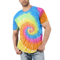 Men's Graphic Print T-Shirt  Men's Tie Dye Shirt Rainbow Swirl Crew Neck - Short Sleeve - Fashion Tee