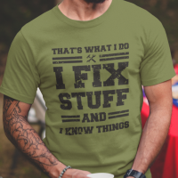 Men's Graphic Print T-Shirt  I Fix Stuff Mechanic T-Shirt Crew Neck - Short Sleeve - Fashion Tee