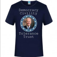 Men's Graphic Print T-Shirt Joe Biden - Democracy Civility Tolerance Trust Crew Neck - Short Sleeve - Fashion Tee