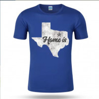 Men's Graphic Print T-Shirt Dallas Texas Lone Star State Home of the Cowboys Crew Neck - Short Sleeve - Fashion Tee