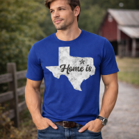 Men's Graphic Print T-Shirt Dallas Texas Lone Star State Home of the Cowboys Crew Neck - Short Sleeve - Fashion Tee