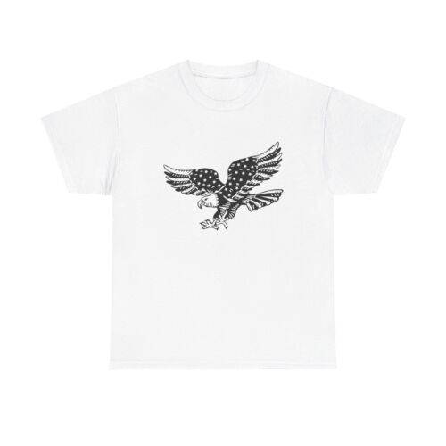 American Patriotic T-Shirt- Stars & Stripes American Eagle Sparkles Short Sleeve T-Shirt Tactical  Short Sleeve Size M - 3XL